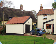 Garage and driveway in Deopham by Buff Construction